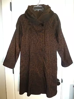 Leopard Womens MYCRA PAC NOW MP Reversible Hood Rain Jacket Sz 0-P Made USA • $69.99