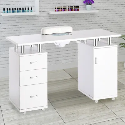 Beauty Salon Wooden Manicure Technician Table Nail Art Station Desk With Drawers • £169.95