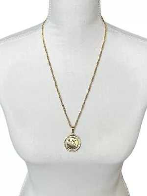 Michael Kors Gold Plated Logo Monogram Chain Pendant Necklace • $32.50