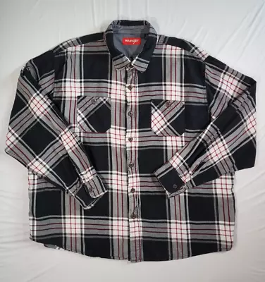 Wrangler Flannel Shirt Mens 3XL Button Up Long Sleeve Pockets Plaid • $13