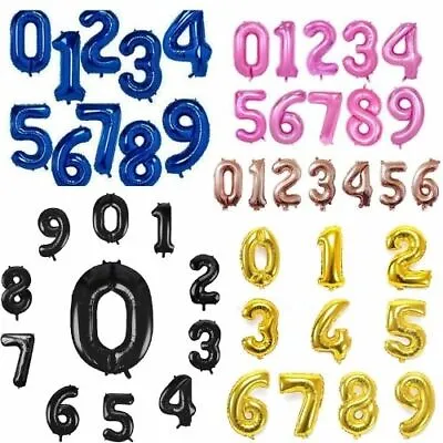 30  Giant Foil Numbers Balloons 1st/16/18/21st/30/40/50/60th Age Happy Birthday • £1.95