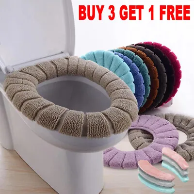 £2.95 • Buy Thickened Closestool Toilet Seat Pad Mat Bathroom Warmer Washable Padded Covers.