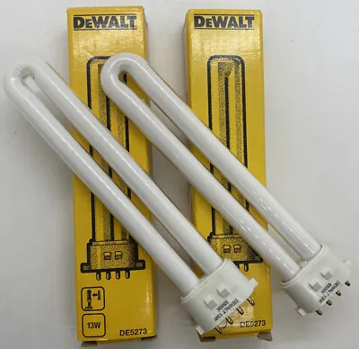 £10 • Buy DEWALT DE5273 Replacement Fluorescent Tube Light Bulb Lamps X2 13w FOR DC527/528
