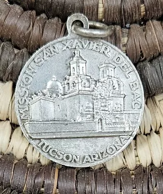 Vintage 1 1/16  Mission San Xavier Del Bac Tucson AZ Charm Medallion Pendant  • $25