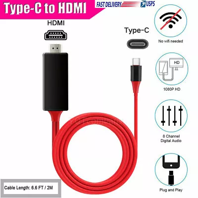 USB-C Type C To HDMI HDTV TV Cable Adapter For Samsung Galaxy S10 Note 9 MacBook • $12.99
