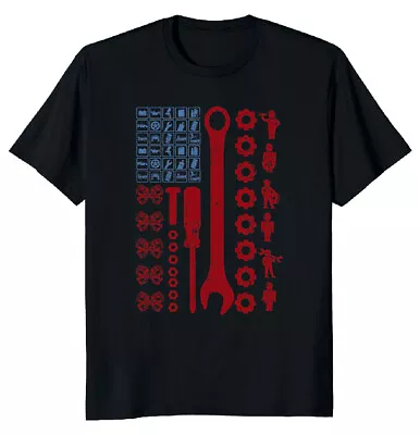 American Usa Flag Memory Day Mechanic Engineering Classic T-Shirt Fast Shipping • $17.99