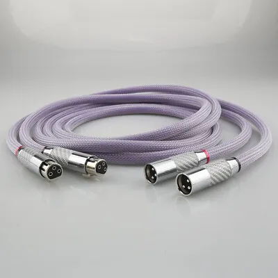 8 N OCC Copper Balanced XLR Cable Carbon Fiber Plug XLR Audio Interconnect Cord • £30.16