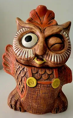 Winking Owl Cookie Jar 13” Tall 9  Wide 8  Deep Vintage A Big Boy Good Shape • $46