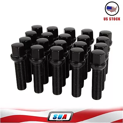 Set 20 14x1.5 Black Wheel Lug Bolts Ball Seat 45mm Shank For Volkswagen Audi TT • $34.76