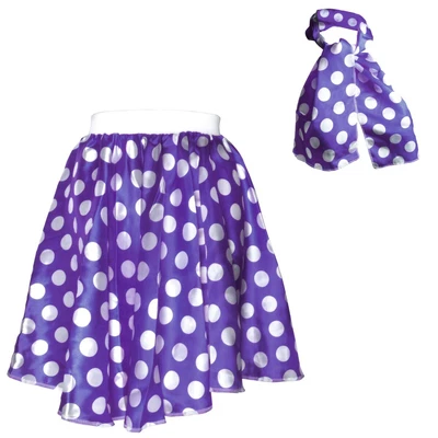 £6.47 • Buy PURPLE POLKA DOT SKIRT & SCARF Rockabilly Rock N' Roll 1950s 1960s Party Night