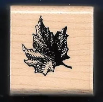 MAPLE TREE LEAF A71 Scene Landscape Gift Tag New STAMPENDOUS! 1989 RUBBER STAMP • $9.99