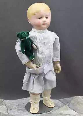 PERFECT SIZE  'MARTHA CHASE'  DOLL With GREEN TEDDY BEAR • $395