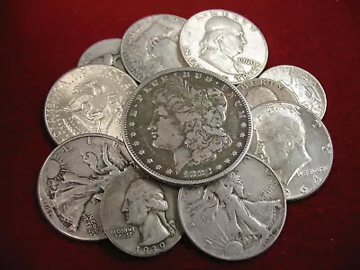 Junk 90% Silver Coin Lot $5 Face 1-Morgan Dollar 6-Halves 4-Quarters Free Ship • $20.50