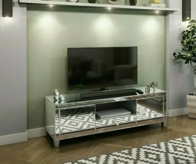 £259.99 • Buy Venetian Mirrored TV Stand Mirror Entertainment Media Unit Cabinet Up To 60  TV