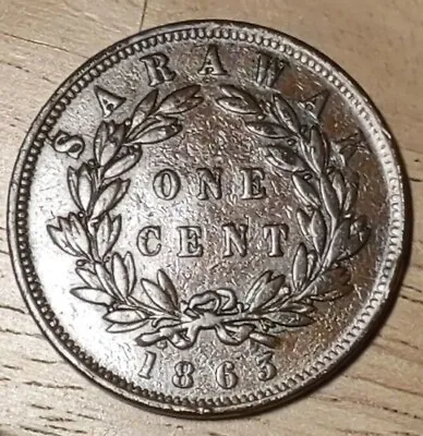 1865 Sarawak One Penny Coin (r99) • $25