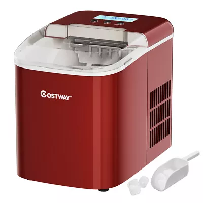 Portable Ice Maker Machine Countertop 26LBS/24H LCD Display W/ Ice Scoop Red • $99.99