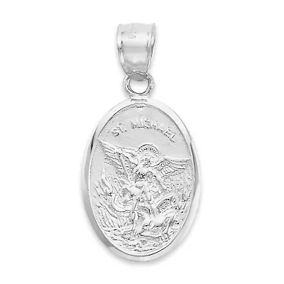 925 Sterling Silver Saint Michael Pendant Saint Necklace Religious Jewelry • $43.50