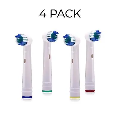 4 Electric Toothbrush Heads Compatible With Oral B Braun Replacement Brush Head • £2.99