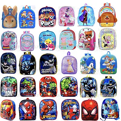 Kids Character Boys Girls Backpack Back To School Bags Disney Lol Batman Peppa  • £7.99