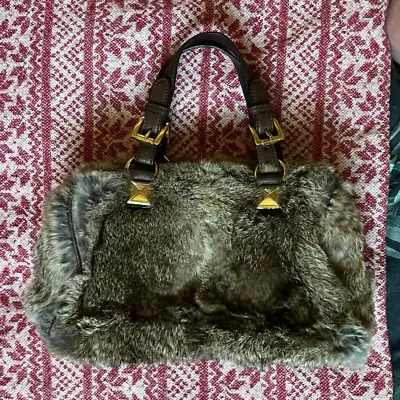 Vintage Brown Michael Kors Rabbit Fur Grayson Purse • $50