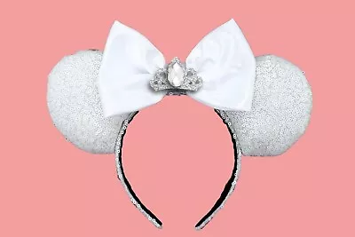 Minnie Mouse Ears Headband Mickey Disneyland Disneyworld HANDMADE Wedding Bride • $13.99