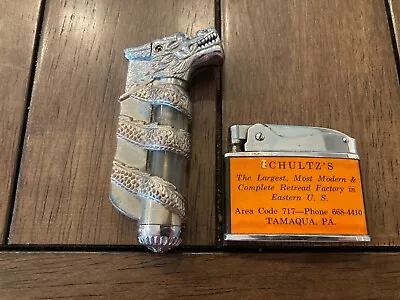 2 Vintage Lighters Penguin Superlative Automatic & Dragon Lighter • $14.99