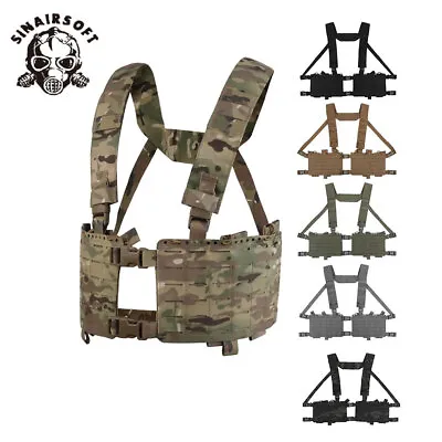 Tactical SS Style Alpha Chest Rig 34 Split Chassis H-harness Vest MOLLE Carrier • $62.99