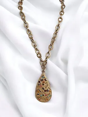 Vintage Sarah Coventry Sultana Teardrop Pendant Necklace • $22
