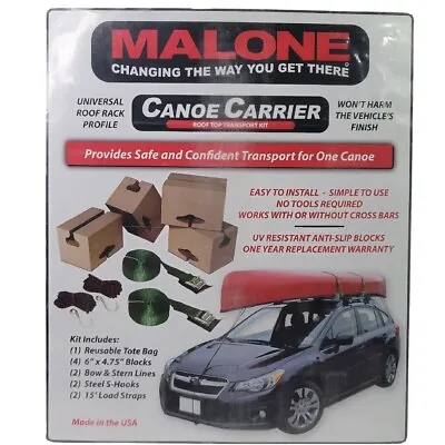 $26.99 • Buy Malone Canoe Carrier Vehicle Roof Top Transport Kit MPG156 Neoprene Bottom NEW