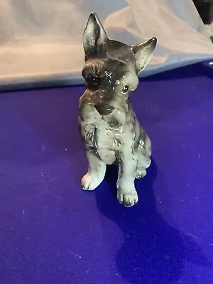 Vintage Shafford Kennel Club 8” Tall Seated Schnauzer Dog Ceramic Figurine  • $30