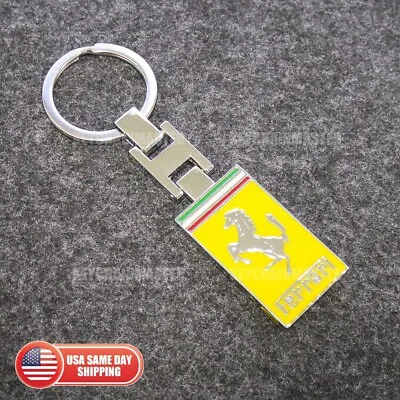 3D Ferrari Sport Alloy Car Home Nameplate Keychain Ring Decorate Gift • $25.27