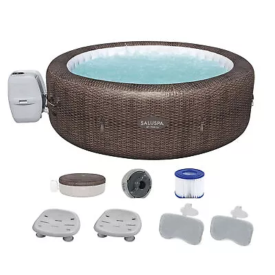 Bestway SaluSpa St Moritz Hot Tub W/ Set Of 2 Spa Seat & 2 Headrest Pillows • $712.99