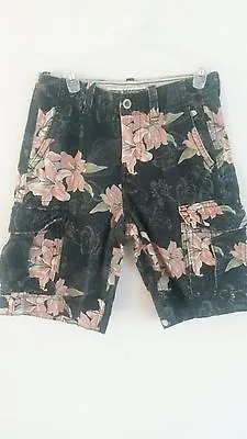 NWOT AMERICAN EAGLE AE Mens Cargo Shorts CLASSIC LENGHT Printed Black Lily • $20