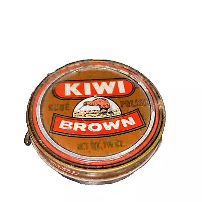 Vintage KIWI Brown Shoe Polish Tin • $5