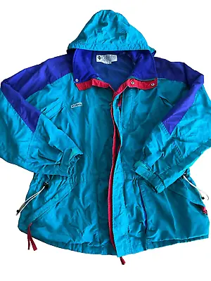VTG COLUMBIA JACKET COAT DOUBLE WHAMMY Ski Radial Sleeve Teal Men XL • $30