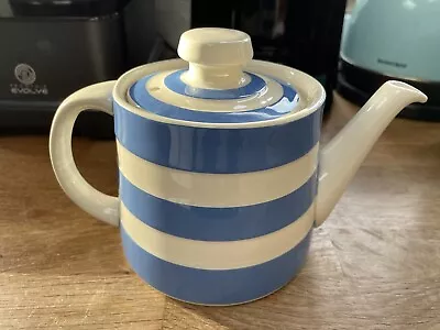 £35 • Buy T G Green Pottery Cloverleaf Cornishware Blue & White Striped Teapot