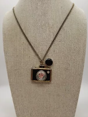 Vintage Camera Pendant Gold Tone Necklace 32  N-1 • $3.49