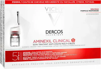 £83.88 • Buy Vichy Dercos Aminexil Clinical 5 Women 21x6ml