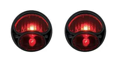 Model A Hot Rat Rod Taillight Lamp Bracket Set Solid Red Lens Brake Stop Turn • $91.71