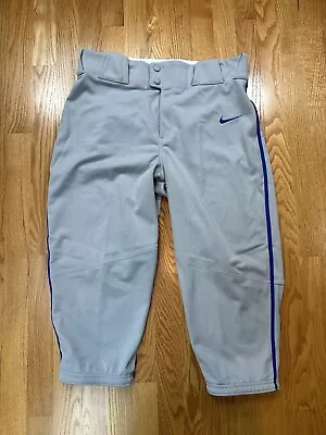 Nike Vapor Baseball Pants Men Small High Knicker Gray Blue Piped BQ6437-056 NWT • $17.60