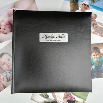 $45 • Buy Personalised Memorial Photo Album -Black 200 - Made To Order Custom Gift