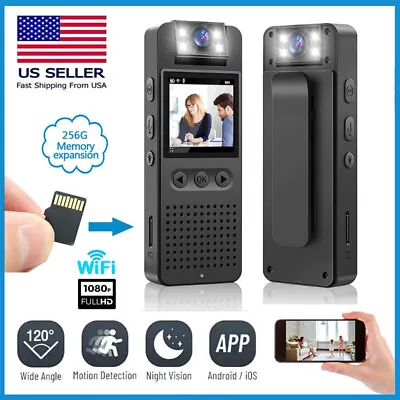 1080P HD WiFi Video DVR IR Night Cam 8 Hour Camcorder Mini Body Police Camera US • $30.39