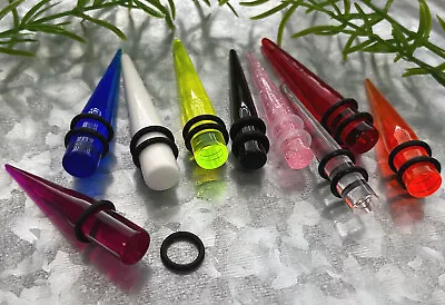 PAIR Acrylic Expansion Tapers Ear Expander Plugs Gauges 14g Thru 1  Available! • $8.50