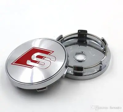 4 X 60 Mm S LINE Silver Logo Alloy Wheel Center Caps Rim Caps Hub Caps For Audi • $19.99