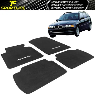 99-06 M3 E46 Logo 3-Series Floor Mats Carpet Front Rear Black Nylon FOR: (BMW) • $53.99