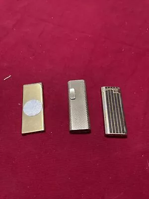 3pc Lot Vintage Colibri Touch Sensor Lighter Electro Quartz Gold Slim • $26.96