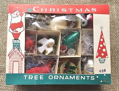Vintage Christmas Bulbs Ball Shadow Box Ornament Collage • $16.99