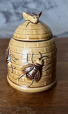 Vintage Brown Honey Pot With Bee Hive Design • $10.67