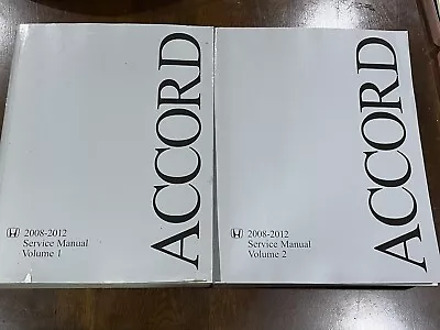 2008 2009 2010 2011 2012 Honda Accord Shop Service Repair Manual Book Vol 1 & 2 • $139