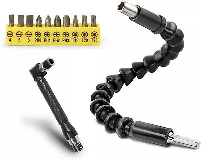 90 Degree Right Angle Driver 11.6 Inch Bendable & Flexible Screwdriver Extensio • $12.44